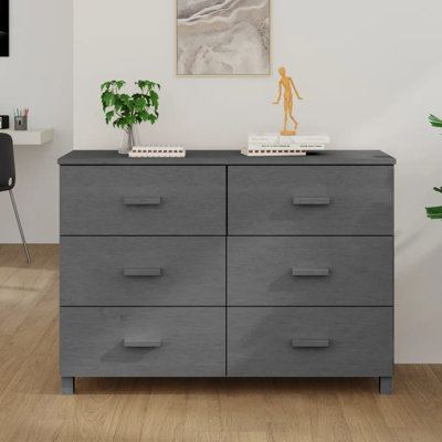 Berning Solid Wood 113cm W 6 - Drawer Chest of Drawers