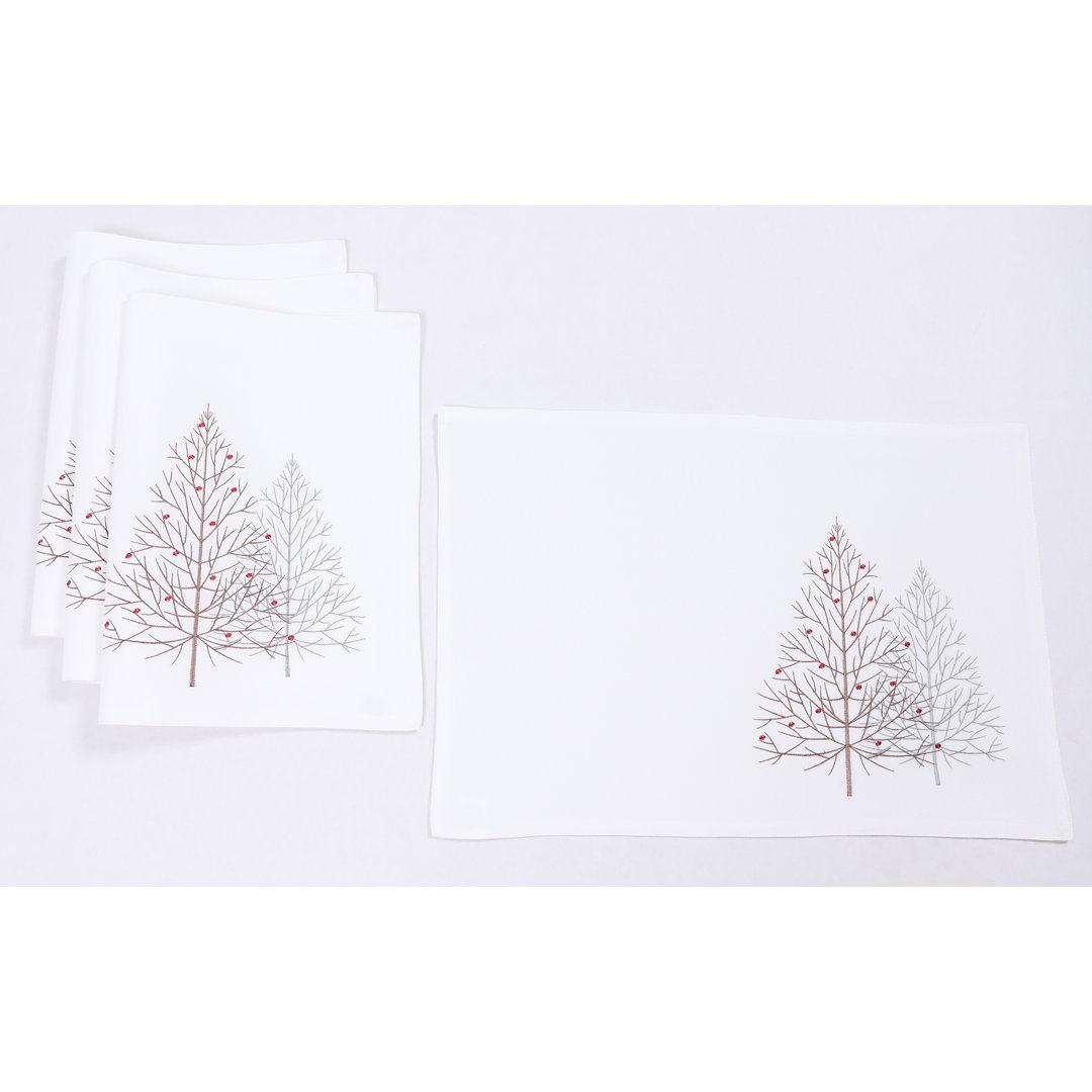 Jair Polyester Embroidered Rectangle Placemat (Set of 4) The Holiday Aisle® 