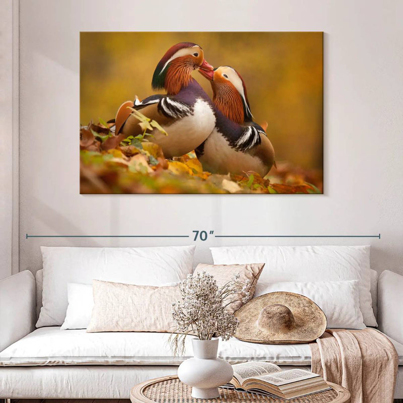 Brampt Loving Mandarin Ducks, 32" H x 48" W