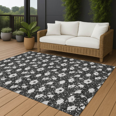 Tapis floral intérieur / extérieur lavable à la machine Chantille ACN2792