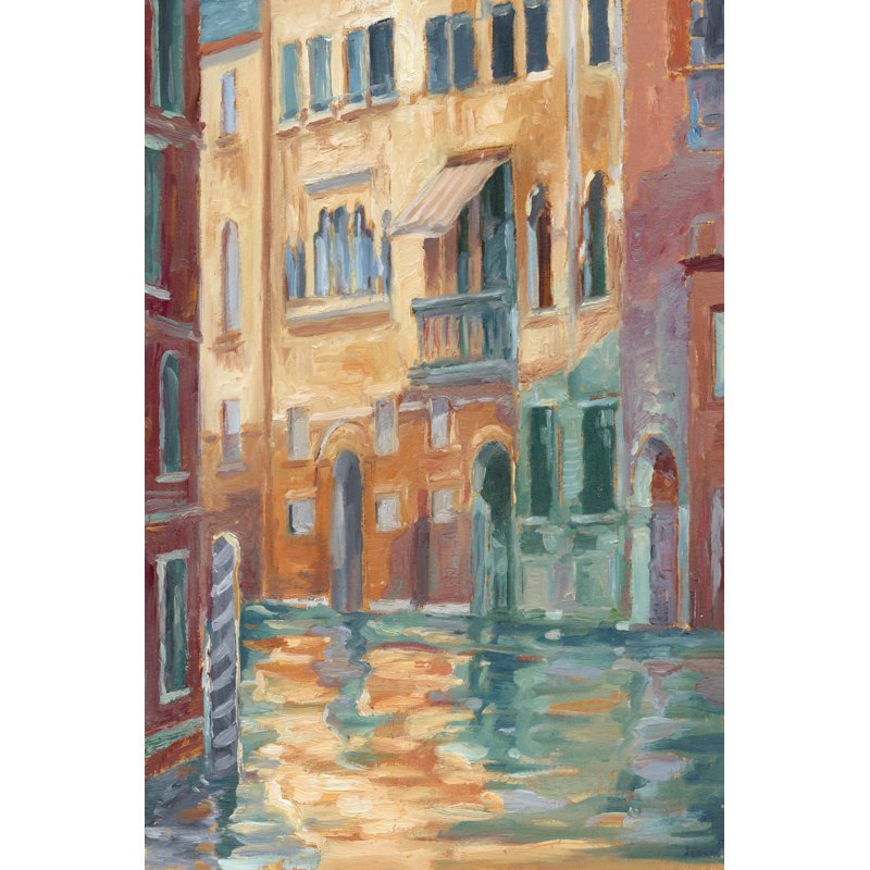 Sunset on the Canal II - Wrapped Canvas Painting, 46cm H x 30cm W x 3.8cm D