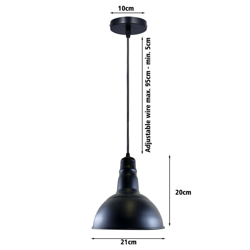 Daly 1 - Light Black Dome Pendant