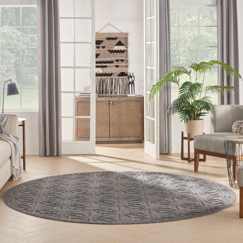 Allesandra Geometric Indoor / Outdoor Rug, Round 7'10"
