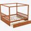Lit à baldaquin en bois avec tiroirs de rangement-389507948-389507950