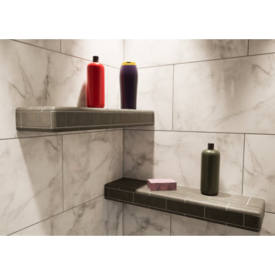 18in. × 6in. × 2in. The Original Shower Shelf with Orange Waterproof Board