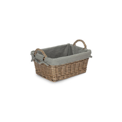 Lily Manor Wicker Handled Storage Basket with Lining