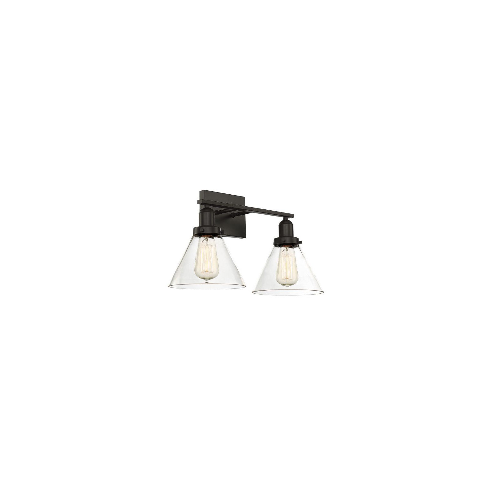 Catalina 2 Light Transparent Dimmable Bath Sconce, English Bronze