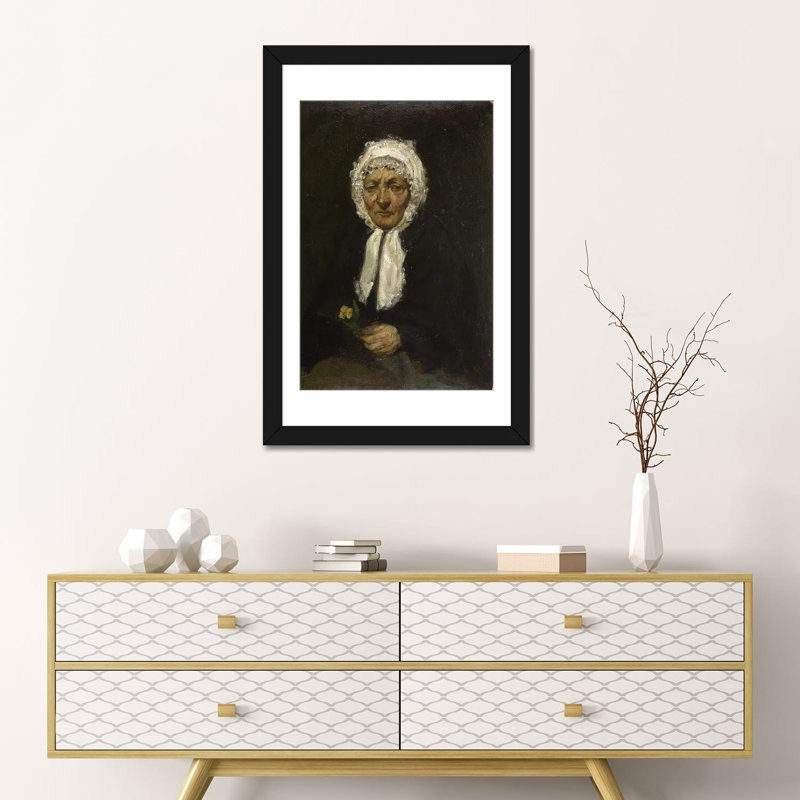 La Mère Gérard - reproduction d'art murale - papier d'art encadré, 24 po x 16 po, Papier encadré, Noir