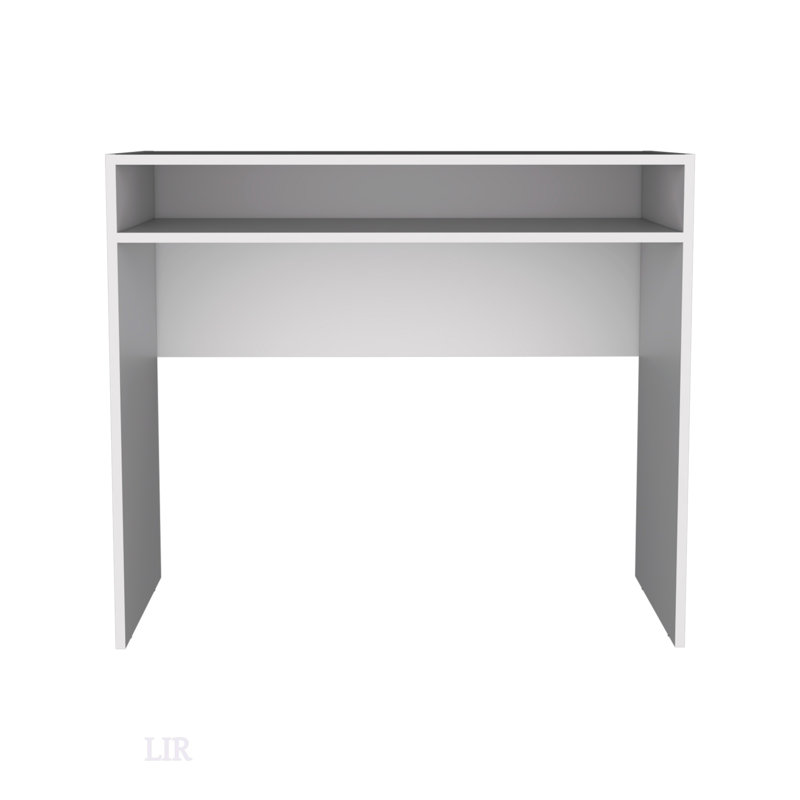 Stella 35 Inch Wide Writing Desk With Spacious Shelf, Perfect For Small Spaces And Multifunctional Use., White