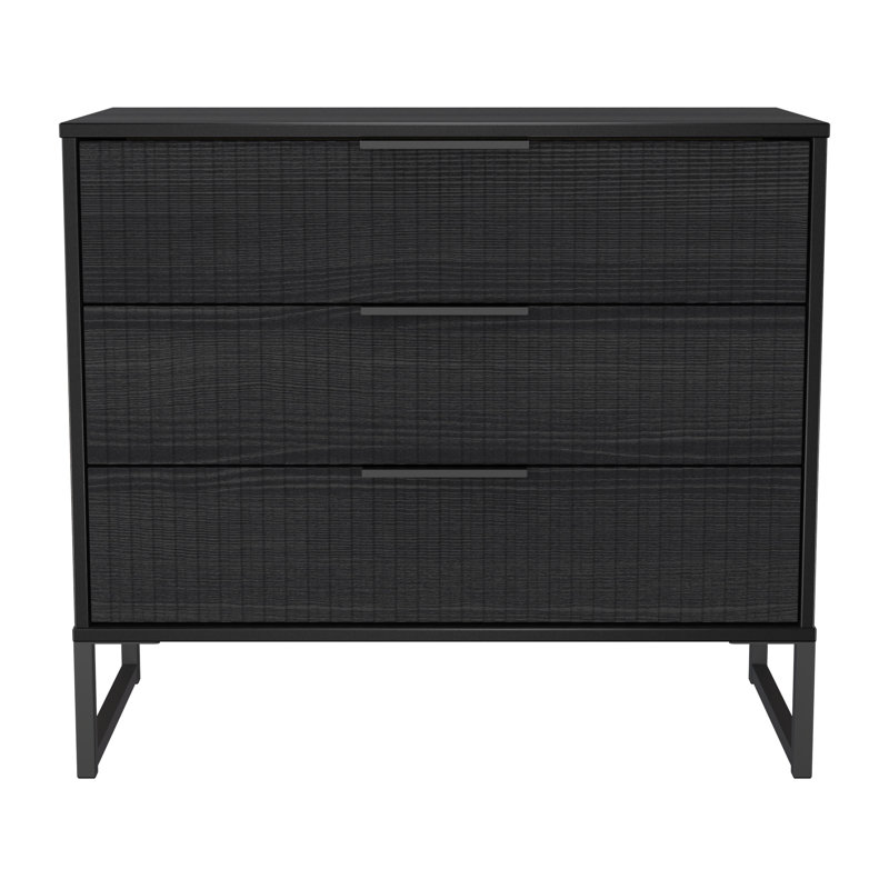 Bernat 77cm W 3 - Drawer Chest of Drawers, Black
