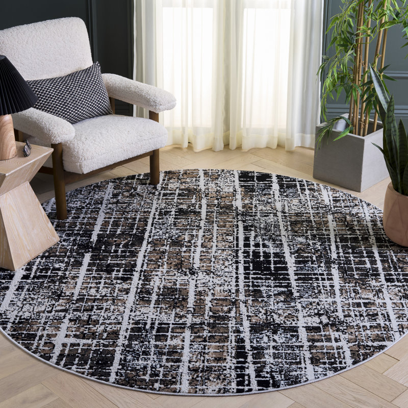 Mila 230 Performance Abstract Rug, Round 6'7"