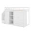 Lit mezzanine avec tablettes, armoires et tiroirs-609867483