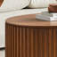 Table basse ovale en bois avec tiroir Mid-Century moderne de 51,18 po Table basse unique pour meubles de salon, table à thé-720371838