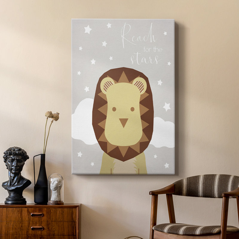 Lion étoiles - galerie Cavas sur mesure, H 12 po x l 8 po