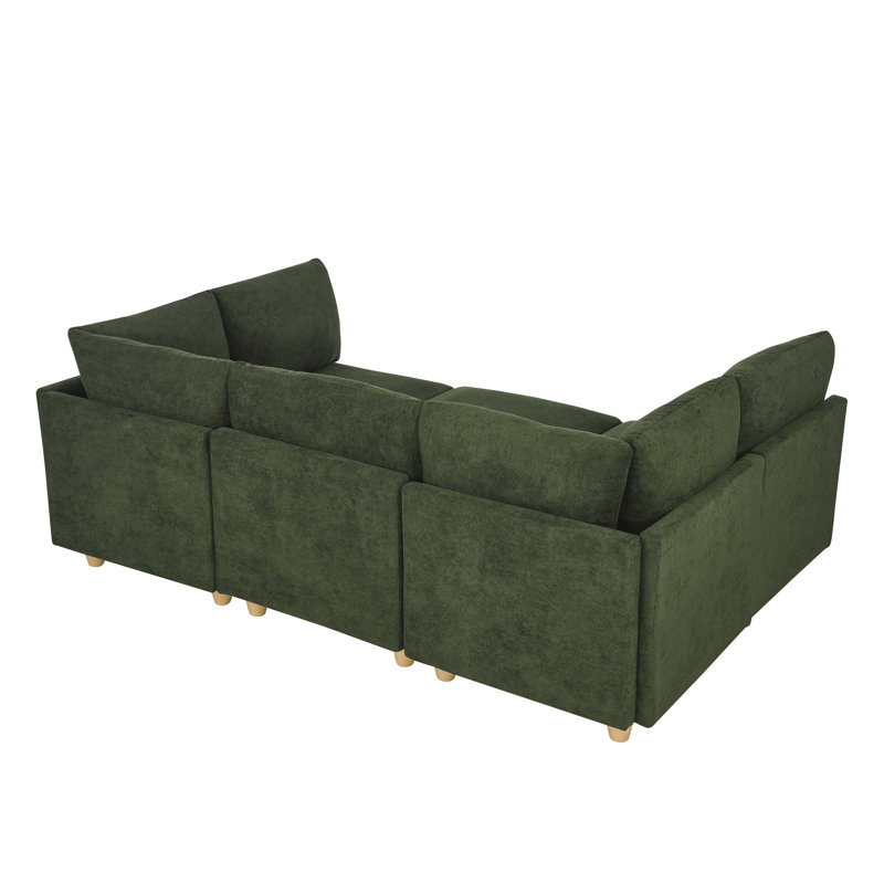Canapé modulaire Barencombe, Mélange de polyester vert foncé