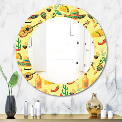 Mexican Music Pattern - Bohemian and Eclectic Mirror
