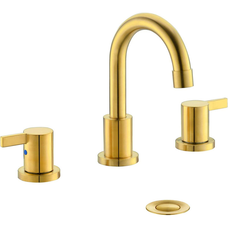 Widespread 2-handle Bathroom Faucet with Drain Assembly