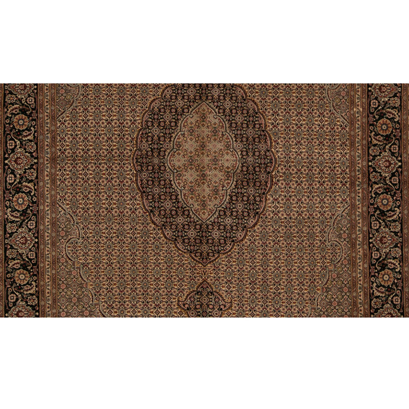 Tapis brun / noir de haute qualité noué à la main