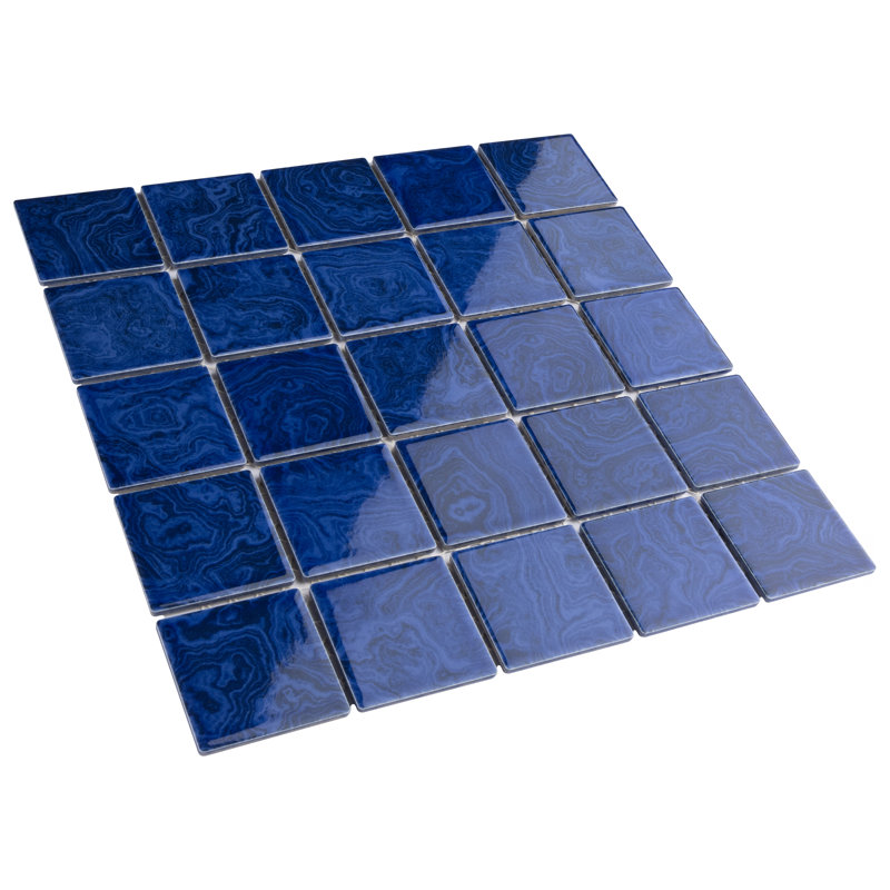 Resort 2" x 2" Porcelain Grid Mosaic Tile, Blue