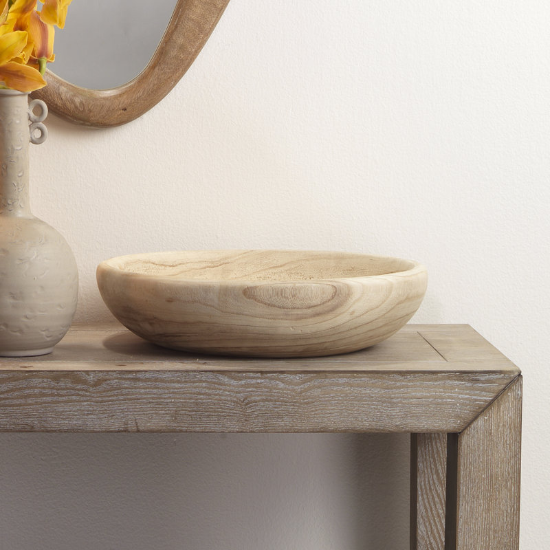 Handmade Wood Decorative Bowl, 4.5" H x 17" W x 17" D