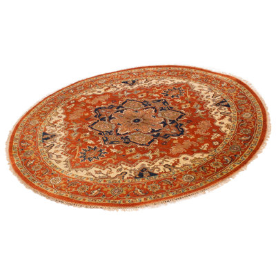Hand-knotted Jules Sultane Dark Copper Wool Rug 8'0" x 8'0"