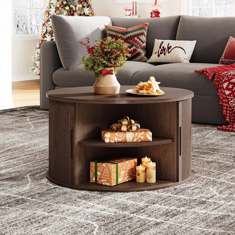 Table basse à tambour 31,5 ", Noyer