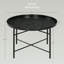 Table basse ronde de 24 po avec plateau martelé, table centrale en métal rétro pour le salon, la chambre à coucher, la table d'appoint, or-1866880414