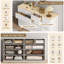 55" W High Gloss 10 Drawer Dresser, Modern Wide Storage Chest with Deep Drawers & Rounded Side Panels, White-1995886771