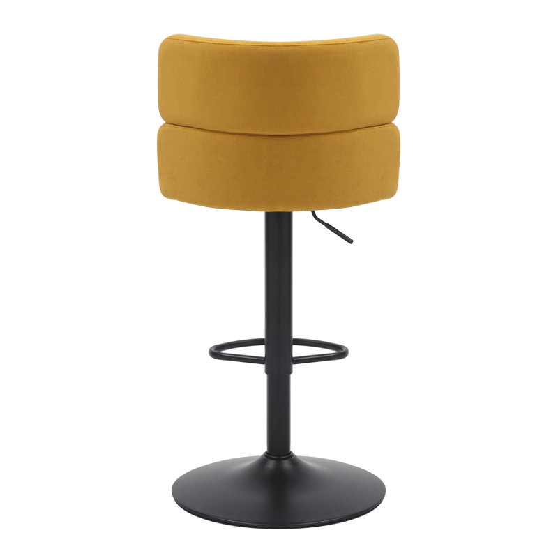 Mason Brushed Velvet Bar Stool, Mustard