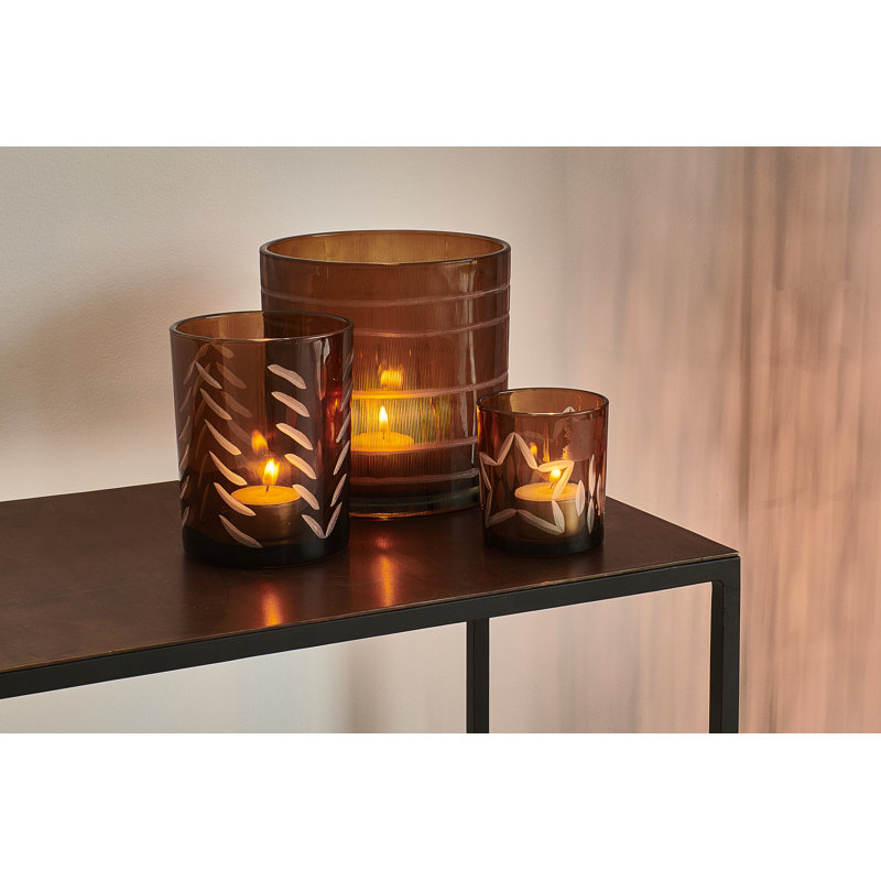 Tartan Glass Tabletop Votive Holder