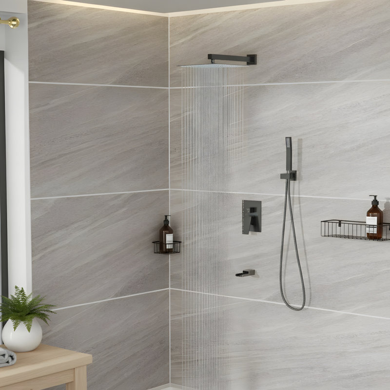 12 Inch Wall Mounted Dual Shower Head Shower Set, Oil-Rubbed Bronze