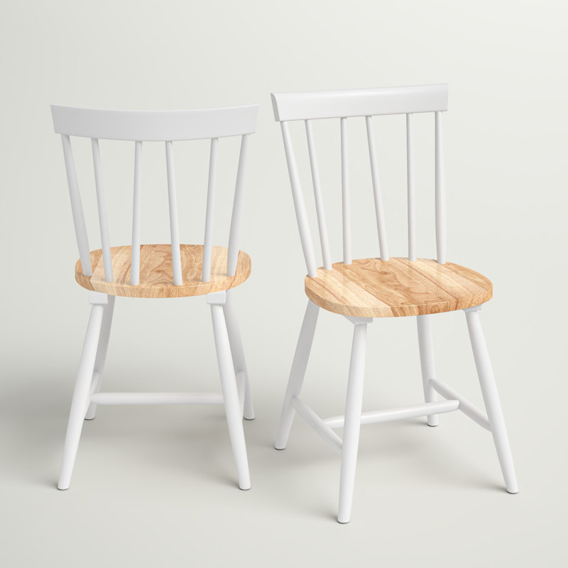 London 17.72'' H Solid Wood Side Chair, Natural/White