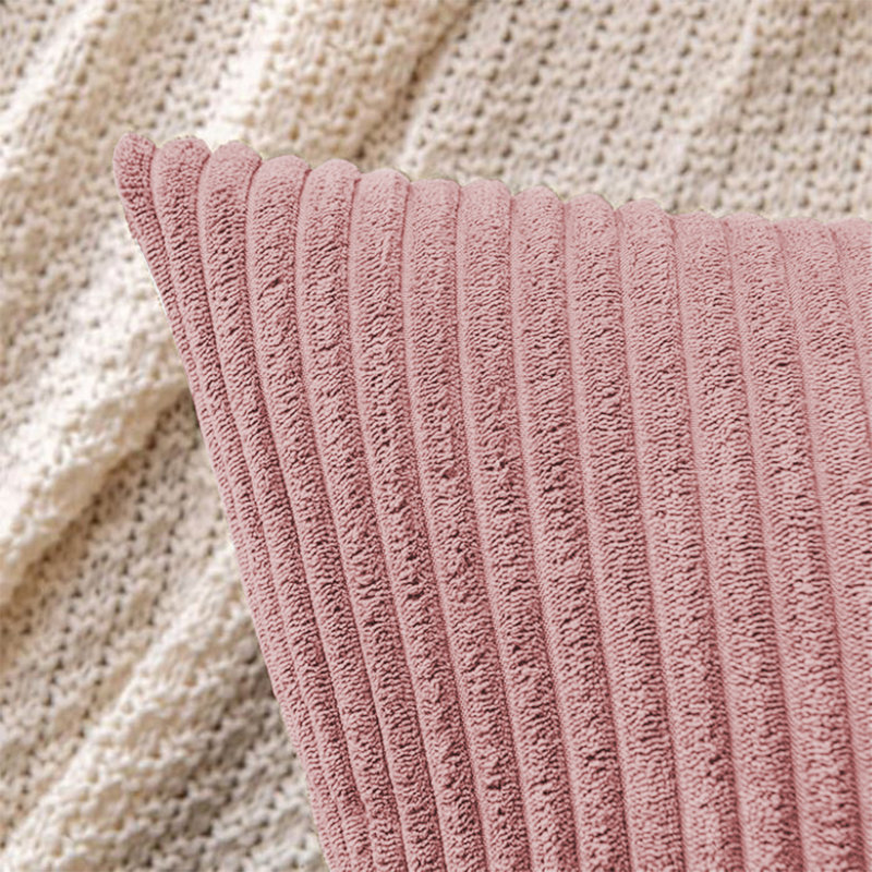Striped Square Euro Cushion Cover, Light Pink