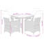 Ensemble repas de patio 5 pièces avec coussins en rotin de polyester brun