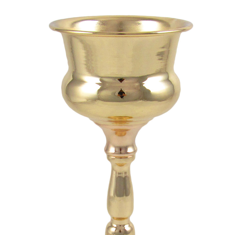Vase de table en métal Feder, Doré, H 13,5 po x l 5,25 po x P 5,25 po