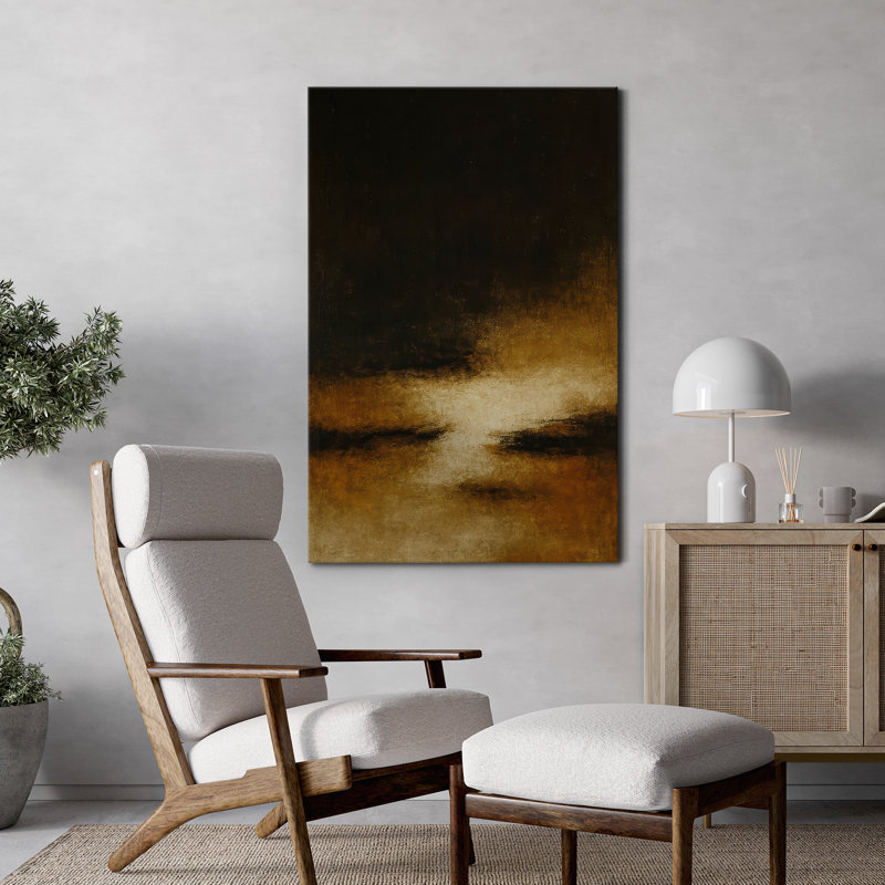 Toile, art mural, impression de paysage abstrait foncé pour le décor du salon, H 36 po x l 24 po, Sans cadre, Toile tendue