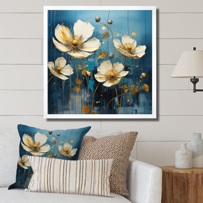 Reproduction d'art sur toile Buttercups Are Représented Against A Backdrop