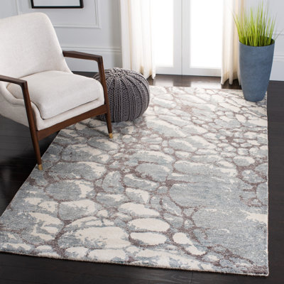 Tapis gris / ivoire touffeté à la main Banham