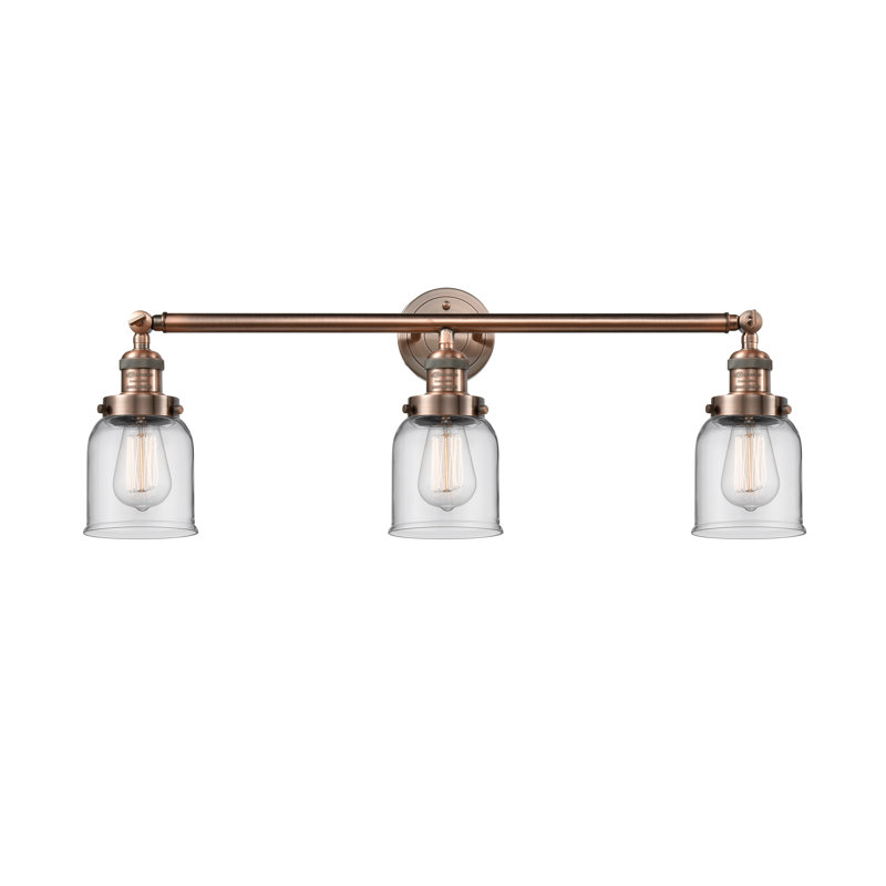 Aponte 3 - Light Dimmable Vanity Light, 60 Watt Vintage Incandescent Bulb, Clear, Antique Copper