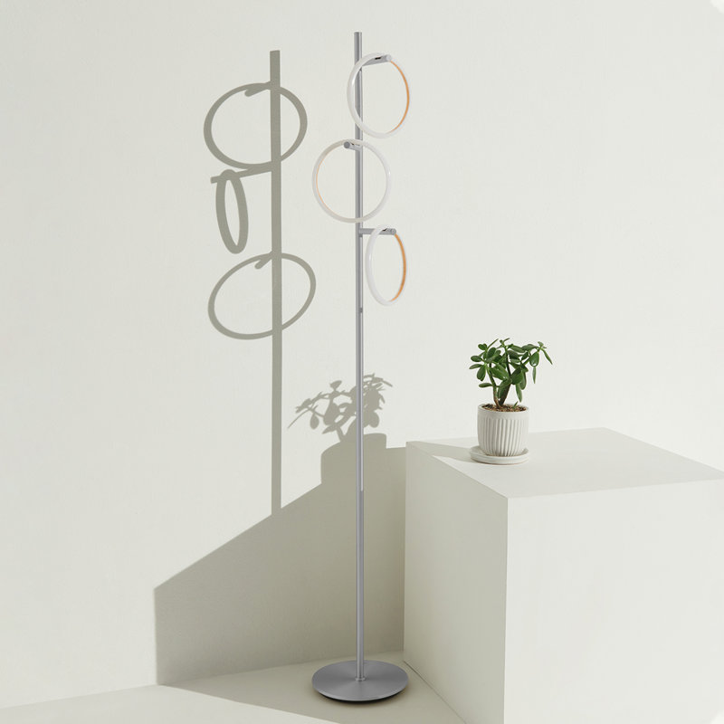 Saturn 66" Silver LED 3-Light Floor Lamp