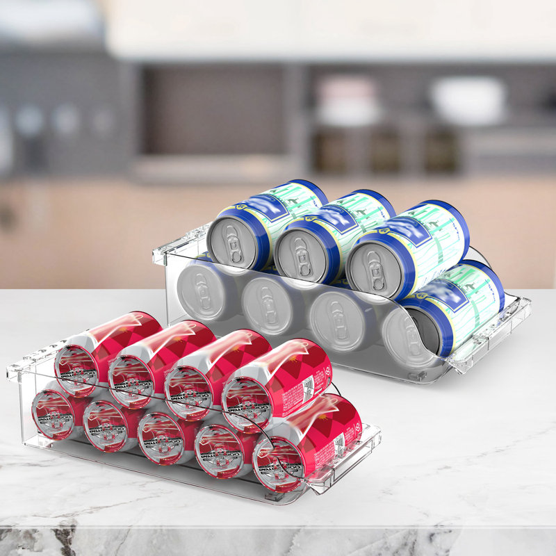 Organisateurs de canettes de soda pour réfrigérateur à largeur réglable