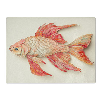 Siamese Fighting Fish  Glass Chopping Board