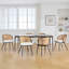 Chaises de salle à manger rembourrées en tissu de polyuréthane 19,3 po H avec dossier canne et structure en métal noir-344166915-364064137