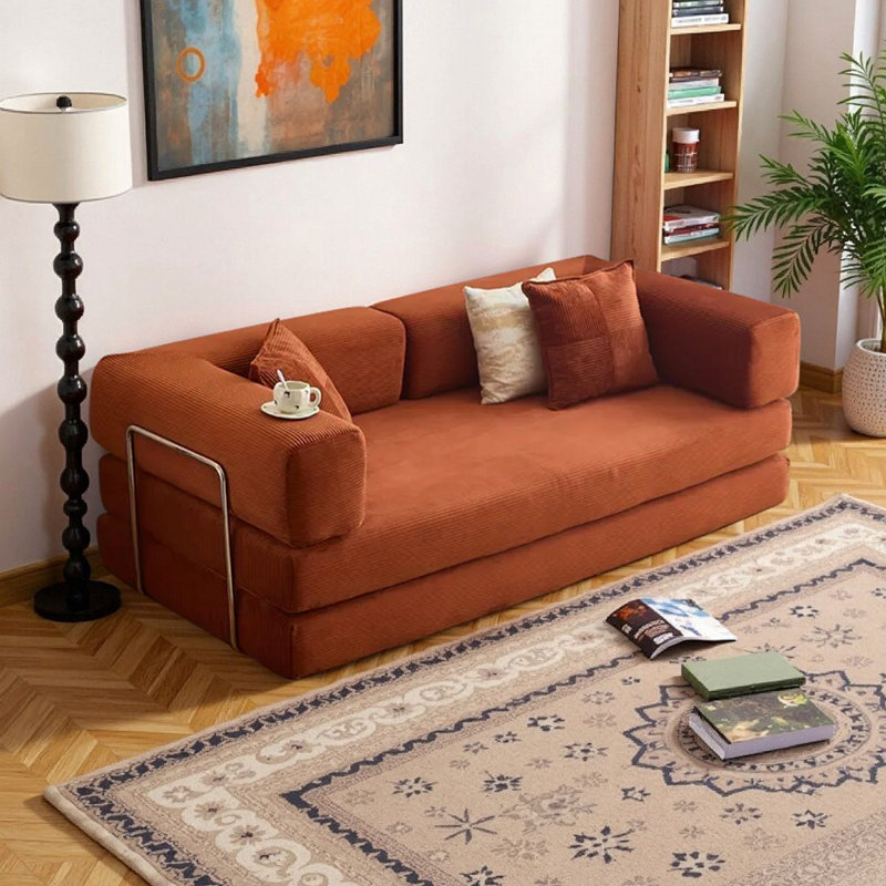 Canapé-lit modulaire convertible avec matelas en mousse à mémoire de forme - aucun assemblage requis, canapé-lit peu encombrant pour salon, chambre à coucher, studio