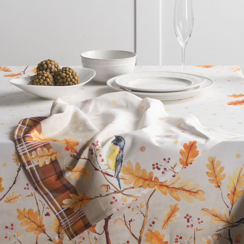 Serviettes de table Maison d'Hermine Feuilles de chêne 100 % coton - 51 x 51 cm
