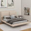 Queen Upholstered Platform Bed With Sensor Light And 2 Backrests,Stylish Platform Bed With 2 Sets Of USB Ports And Socket-2048594683
