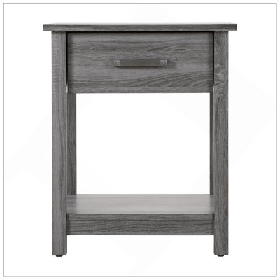 Chic table de chevet contemporaine avec ports USB et tiroir, parfaite pour les chambres modernes et les solutions de rangement intelligentes.