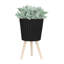 S/2 10/12" Ridged Planter W/ Wood Legs