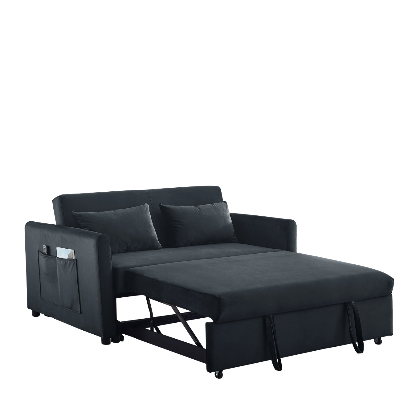 Ebern Designs Kohleramodern Kohlera 53.97'' Velvet Pull Out Couch Pull