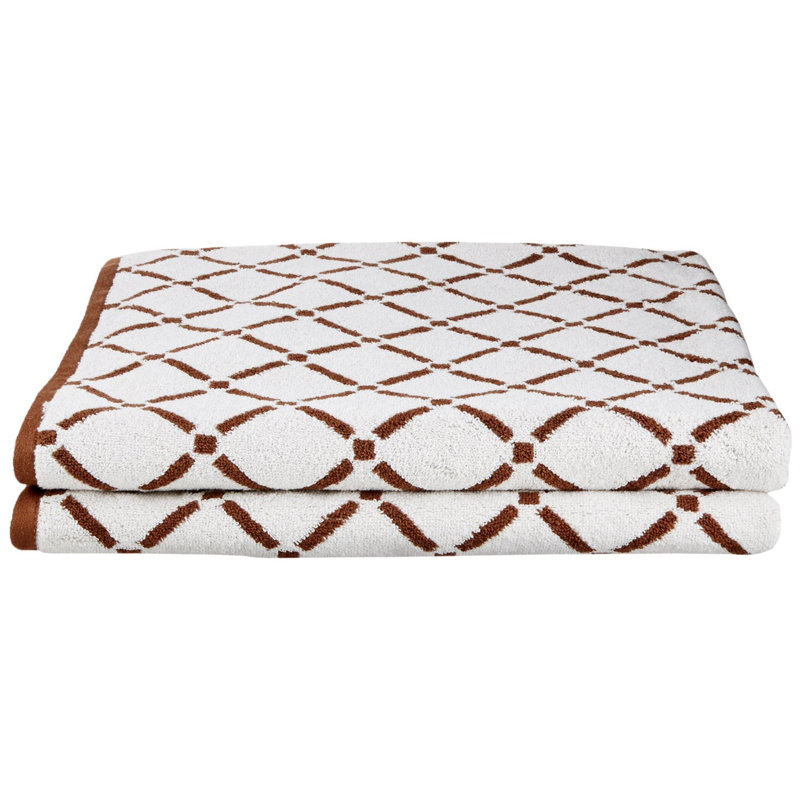 Ensemble de serviettes en coton 2 pièces, Chocolat/crème